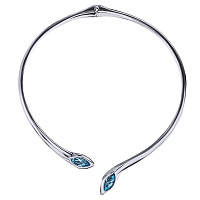 Колье Эдем (кристаллы аквамарин, г/п: родий) Uvelina SW00 0110R-202N