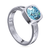 Кольцо Теннис (кристаллы аквамарин, г/п: родий 8 мм, р.18) Испания SW00 0010R-202R-8