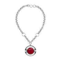 Колье (муранское стекло - красный перл., г/п: серебро, 40-48 см) 233801-03 Испания Ciclon New Cocco