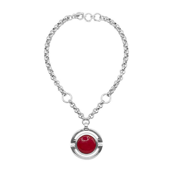 Колье (муранское стекло - красный перл., г/п: серебро, 40-48 см) 233801-03 Испания Ciclon New Cocco
