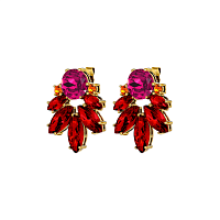 Серьги DRAGO (кристалл красный, оранжевый, г/п: золото, 3,5х2,5 см) Дания DYRBERG/KERN 470064