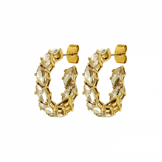 картинка Серьги TAMARIN (кристалл медовый, г/п: золото, 2,5х0,5 см) Дания DYRBERG/KERN 470015 ювелирный  магазин Калина являющийся официальным дистрибьютором в России 