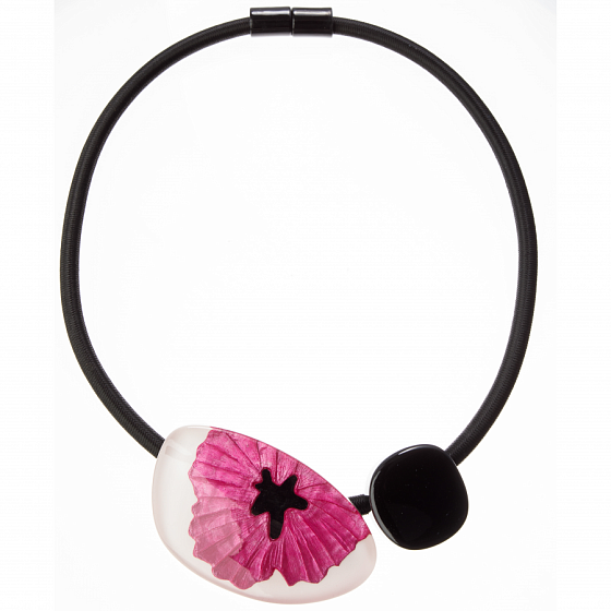 картинка Колье Baila (черный, белый, фуксия, 50 см) Голландия ZSISKA ювелирный  магазин Калина являющийся официальным дистрибьютором в России 