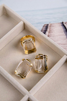 Серьги (Баварское стекло, прозрачный, 2,5х1,5см) Италия  Claudio Canzian  002 02 727