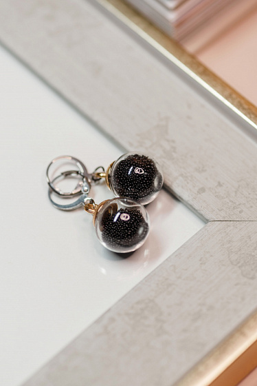 картинка Серьги Sand черный d1.4 см Италия ENZO BENZO  ювелирный  магазин Калина являющийся официальным дистрибьютором в России 