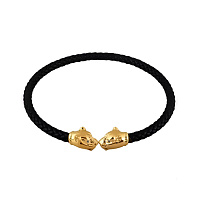 Чокер Пантера (кристаллы черные, нат.кожа, длина 45 см,г/п: золото) EX00 0012G-280N Uvelina