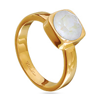 Кольцо Теннис (Кристалл белый опал хамелеон 8 мм, г/п: золото, р.16) Uvelina SW00 0010G-129R-6