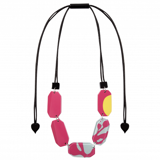 картинка Колье Century (фуксия, мята, желтый, дл.регулируется) Голландия ZSISKA ювелирный  магазин Калина являющийся официальным дистрибьютором в России 