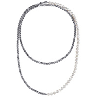 Колье (Жемчуг белый 6мм, г/п: родий 140 см) Uvelina BS05 0705R-31N