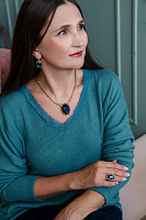 Кольцо (Кристалл синий, 1,8х1,3 см, регулируется) Италия Claudio Canzian 002 01 562