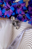 Кольцо (кристалл графит, прозрачный, г/п: родий, 4.4х3,1см) Италия Claudio Canzian 002 01 551