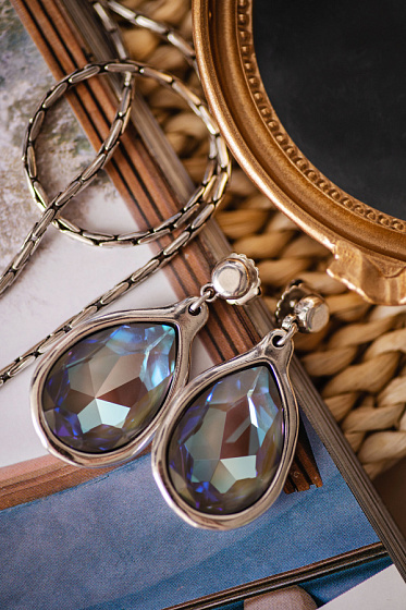 картинка Серьги VIDDA, Bloom, австрийский кристалл, VD23-01710 (аквамариновый) ювелирный  магазин Калина являющийся официальным дистрибьютором в России 