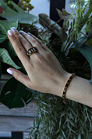 Кольцо Богемия (кристаллы темно-серые, г/п: золото, р.18) Uvelina SW00 0041G-014R