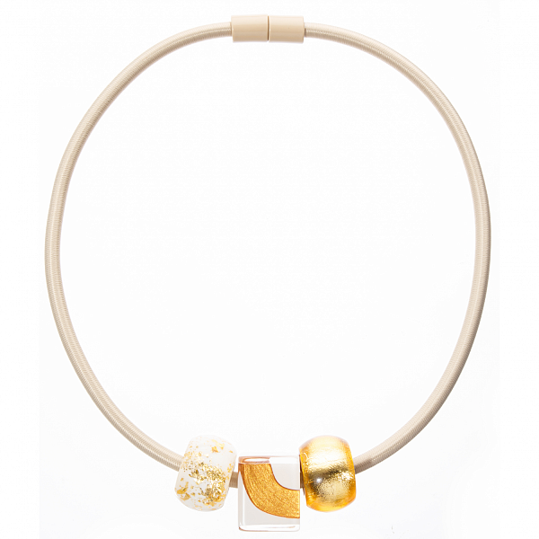 Колье Bliss inspiration (бежевый, 3 шарма, 50 см) Голландия ZSISKA