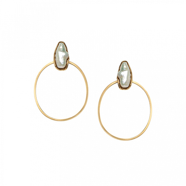 Серьги Periwinkle (жемчуг, г/п: золото) Греция Katerina Vassou KV25.2-308785G