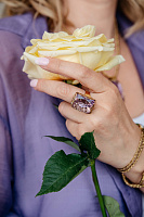 Кольцо (кристалл сиреневый, 2,6х1,8х0,6 см) Италия Claudio Canzian 002 01 460