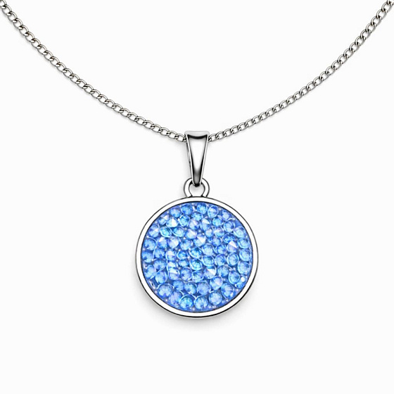 картинка Подвеска Iren, 15 mm, голубой, г/п: родий, 5530-0254-7156 Чехия Anabel Crystal ювелирный  магазин Калина являющийся официальным дистрибьютором в России 