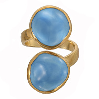 Кольцо (керамика голубой, г/п: золото, размер регул. D 1.5 см) Испания 01901005 Maximilianas 