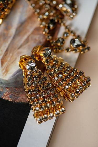 картинка Серьги (кристалл графит) Италия  Claudio Canzian 002 02 653 ювелирный  магазин Калина являющийся официальным дистрибьютором в России 