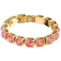 Браслет Теннис (кристаллы оранжевые 8 мм, 17-19 см, г/п: золото) Uvelina SW00 0010G-146B