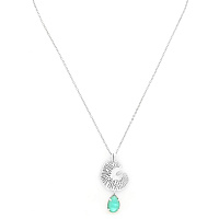 Колье WATER LILY (кристалл зеленый, 48 см,6,95 гр, г/п: серебро) 15--31863 Франция Ori-Tao