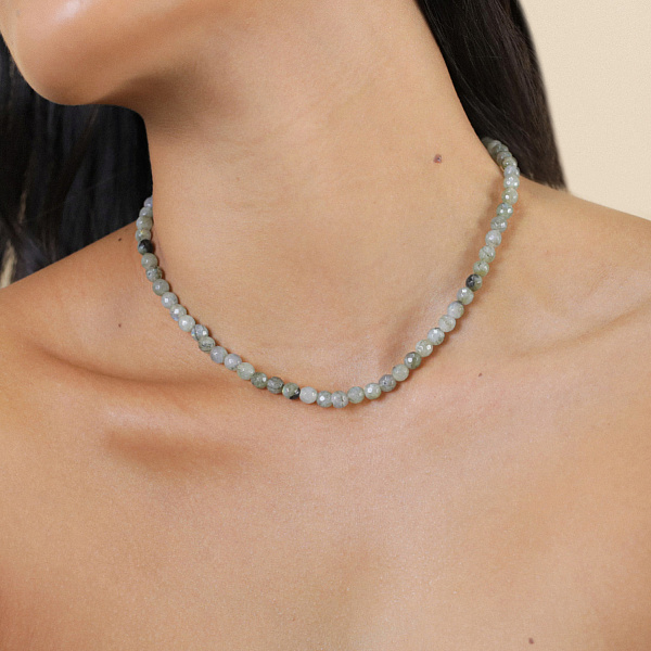 Колье Eclipse (лабрадор, перламутр, 42+5 см) 15-43532 Франция Nature Bijjoux 