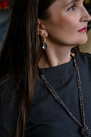 Серьги (кристалл серый с голубым блеском, 4.1х1,3 см, 13 гр.) Италия Claudio Canzian 002 02 313