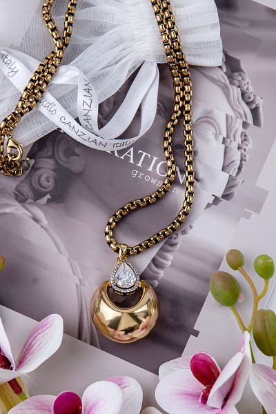 Колье (кубический цирконий, 80х4см, 4,5х3,5 см) Италия Claudio Canzian 002 05 868