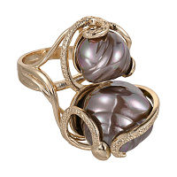 Кольцо (Майорка коричневый, г/п: золото, р.17,5) Испания Madreperla 020 01 001