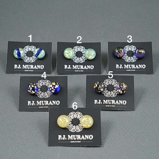 картинка Пусеты MURANO авантюрин Италия ювелирный  магазин Калина являющийся официальным дистрибьютором в России 