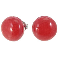 Пусеты Colourful beads (красный, 1,2х1,2 см) Голландия ZSISKA