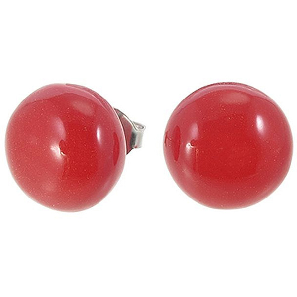 Пусеты Colourful beads (красный, 1,2х1,2 см) Голландия ZSISKA