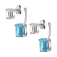Серьги TETI (кристалл голубой, прозрачный, г/п: золото, 2х0,8 см) Дания DYRBERG/KERN 460007