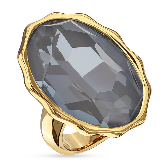 картинка Кольцо Сияние (кристалл дымчато-серый, г/п: золото, р.19)  SW00 0095G-111R-9 Uvelina ювелирный  магазин Калина являющийся официальным дистрибьютором в России 