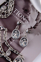 Серьги (кристалл прозрачный, 3.6х1.4 см) RUS600-66 Испания Ciclon Э/коллекция