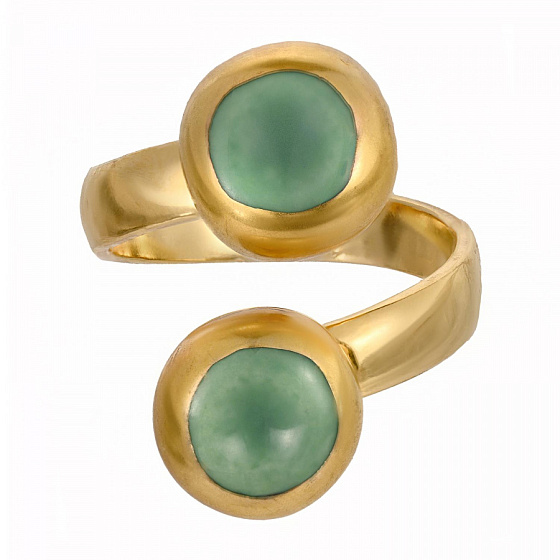 картинка Кольцо (керамика зеленый, г/п: золото, размер регул. D 1.2 см) Испания 01901006 Maximilianas  ювелирный  магазин Калина являющийся официальным дистрибьютором в России 