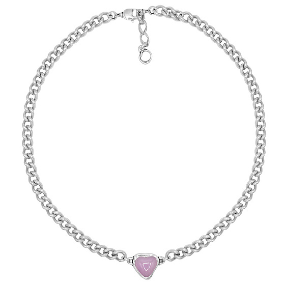 картинка Колье муранское стекло - розовый, г/п: серебро, 45+6 см 241807-38 Испания Ciclon New Cuore ювелирный  магазин Калина являющийся официальным дистрибьютором в России 