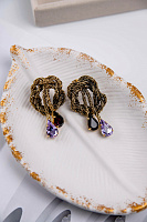 Серьги Хромосомы (кристалл пурпурный, сиреневый) Италия Claudio Canzian 002 02 683