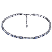 Колье Богемия (кристаллы светлый сапфир, г/п: родий, 37-42 см) Uvelina SW00 0045R-211N